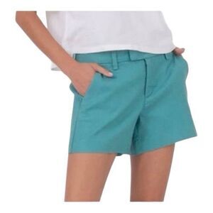 Level 99 Women’s Cindie Teal Green Stitch Fix Preppy Linen Blend Shorts Size 29